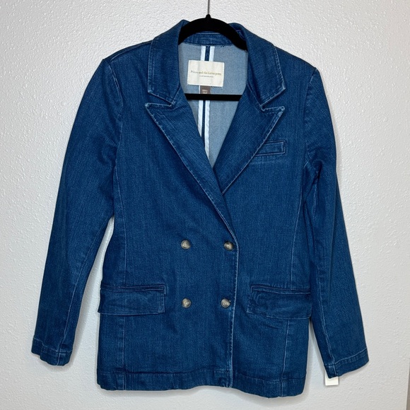NWT Pilcro and the Letterpress by Anthropologie Blue Double-Breasted 
Jacket - S - Picture 2 of 15